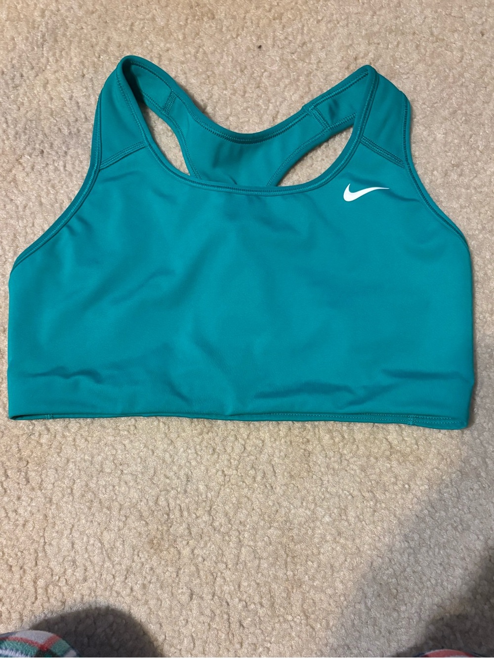 Nike Teal Racerback Sports Bra with White Swoosh
